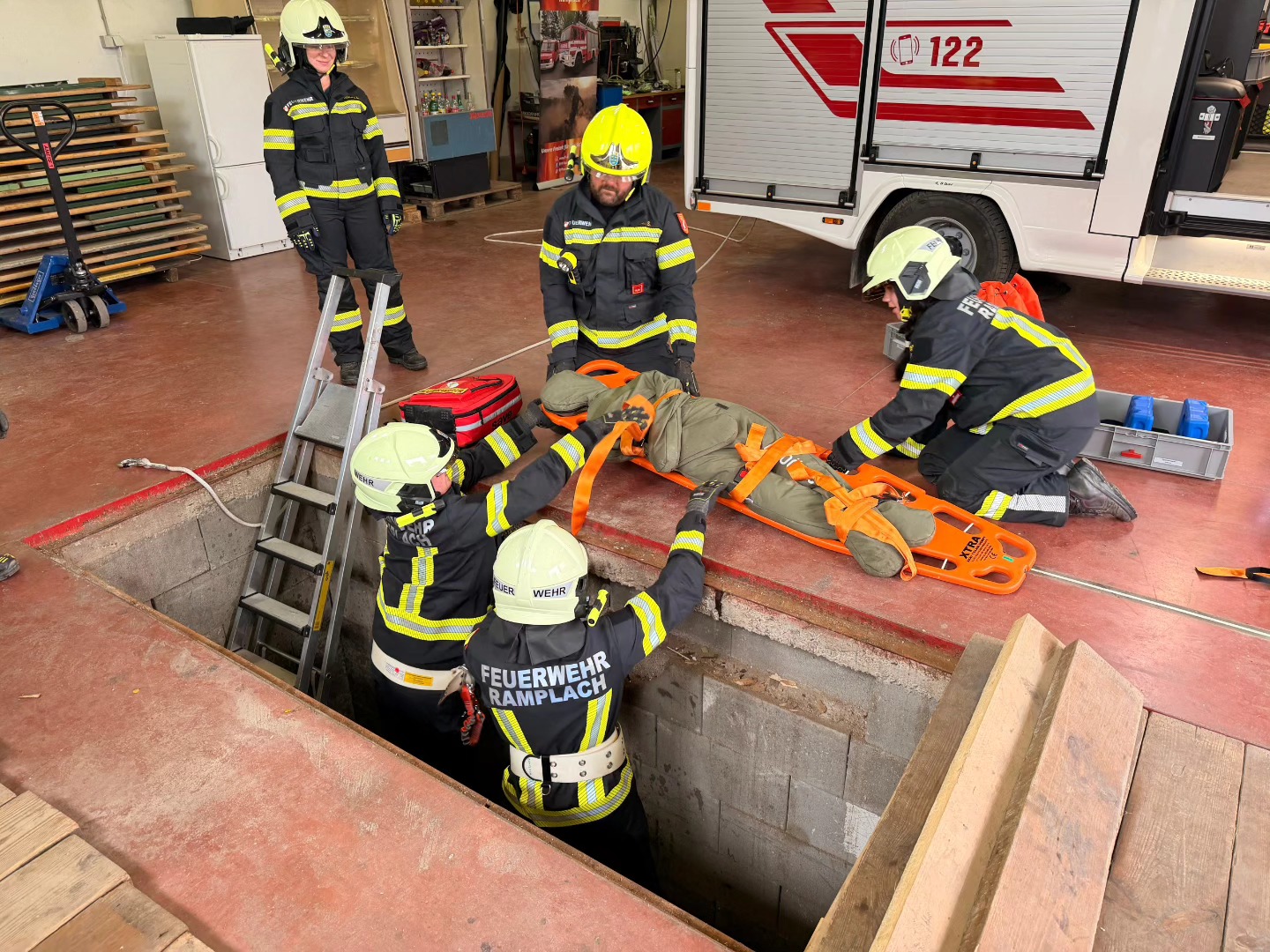 Technische Übung „Person in Montagegrube“